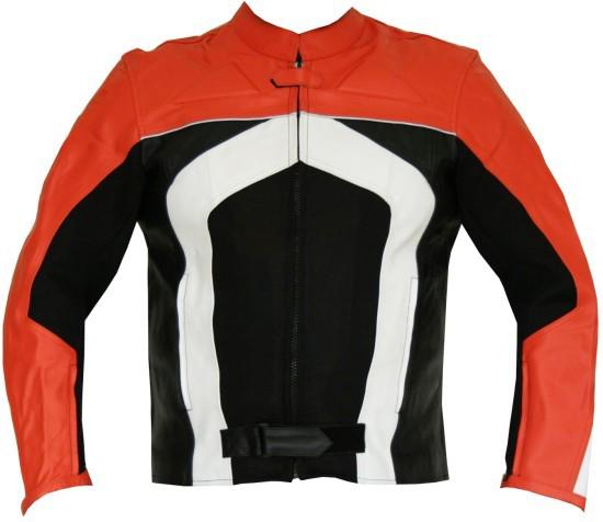 Razer mens motorcycle leather jacket armor orange xxl