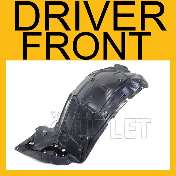 03-07 infiniti g35 2dr fender liner inner skirt splash shield left front portion