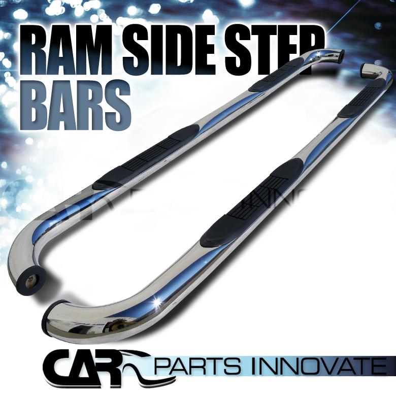 09-13 ram 1500 crew cab 3" polished stainless steel side step nerf bars