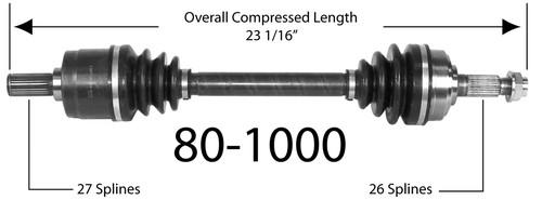 Empi 80-1000 cv half-shaft assembly-cv joint half shaft