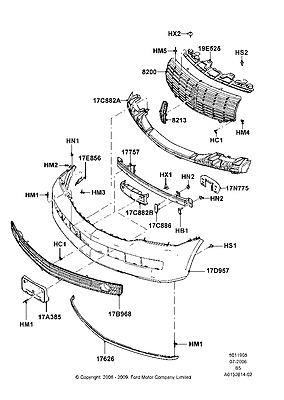 7l7z17b968a grille bumper 07 navigator