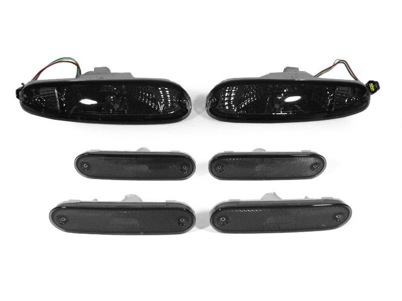 All smoke 6pcs combo 90-97 mazda miata mx5 mx-5 bumper signal+side marker lights