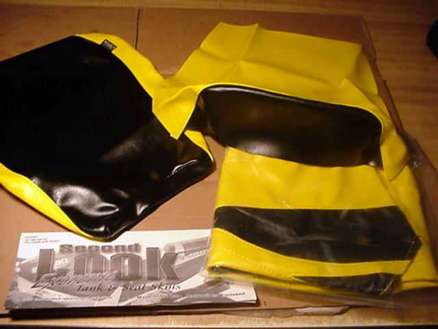 1999 honda cbr 900 two-pc seat cover skins & tank bra yellow/black second look