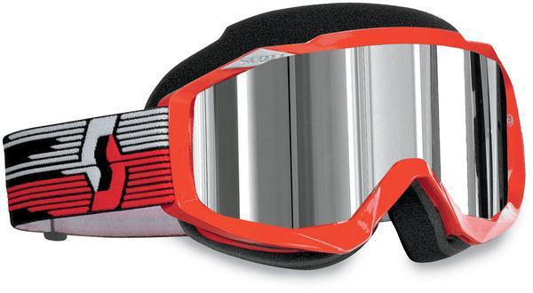 Scott usa hustle snowcross goggles red/silver chrome lens