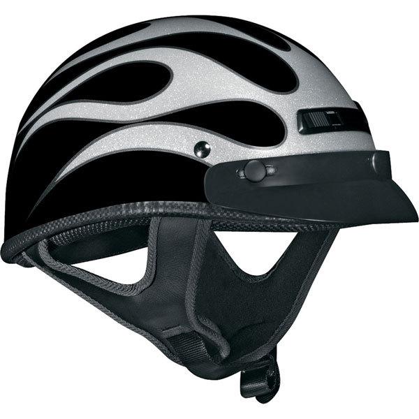 S silver flame vega xts flame half helmet