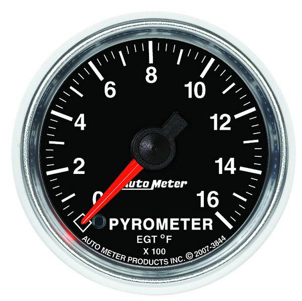 Auto meter 3844 gs 2 1/16" electric pyrometer gauge kit 0-1600˚f