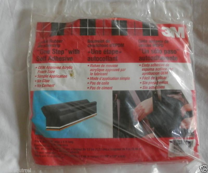 3m epdm rubber weatherstrip, black,11/16" thick x 1/2" wide x 8 ft, free ship