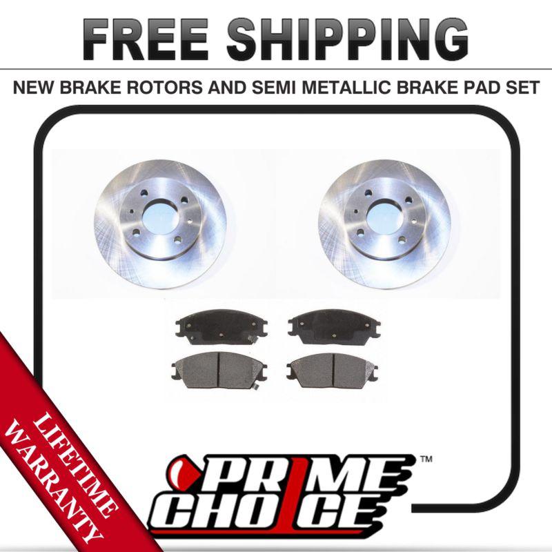 Front kit (2) brake rotors and (1 set) premium brake pads with lifetime warranty