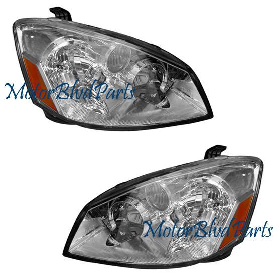 05-06 nissan altima headlights headlamps crystal clear lens driver+passenger set