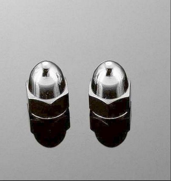 Chrome 10mm acorn nuts, sold in pairs - m10 x 1.5 thread (coarse)