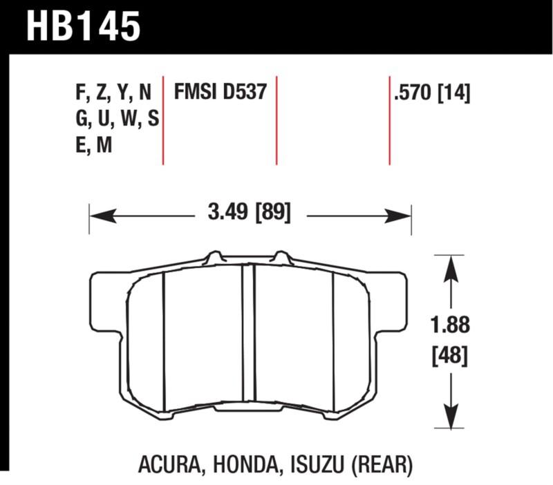 Hawk performance hb145n.570 disc brake pad