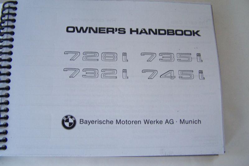 1985 bmw 745i   owners manual  e23  parts service 1984 1986 1983 1982 bmw 745