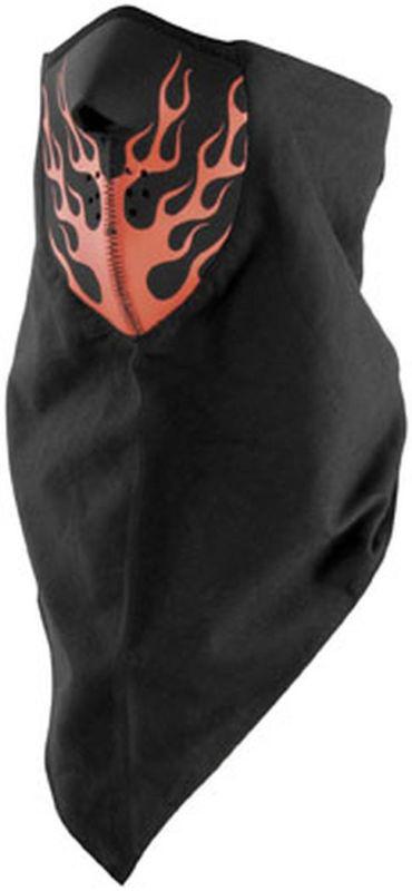 Zan cold weather neodanna 100% cotton facemask/bandana,red flames/black,osfm