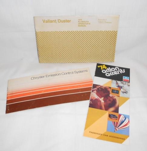 1974 plymouth valiant-duster owner's manual-good condition