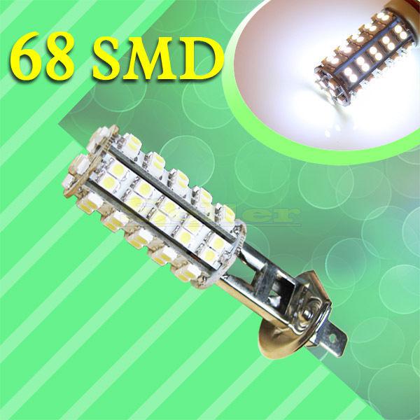 H1 68 smd pure white fog beam signal driving 68 led car light bulb lamp