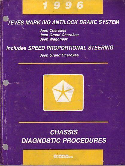 1996 jeep cherokee wagoneer grand cherokee service manual brake diagnostics