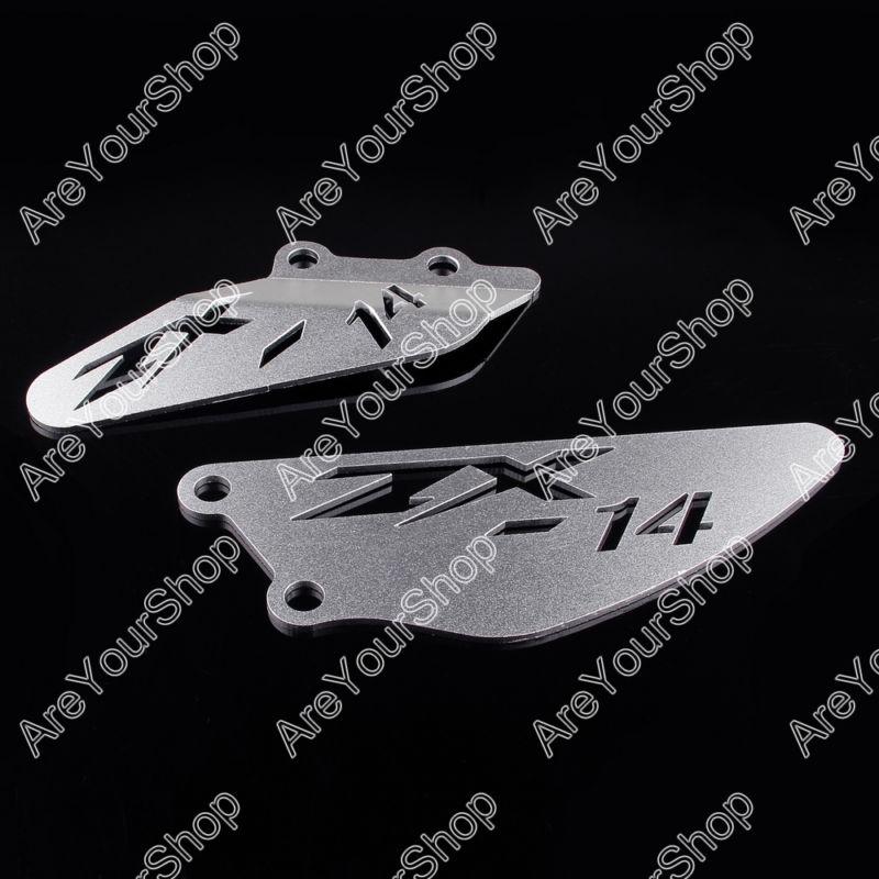 Foot peg heel plates guard for kawasaki ninja zx14r/zzr1400 2006-2013 silver