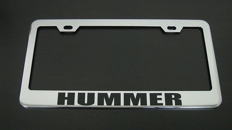 Hummer h2 h3 chrome metal license frame + screw caps