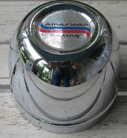 Nos 1970's 80's vintage american racing chrome steel push on center cap t2