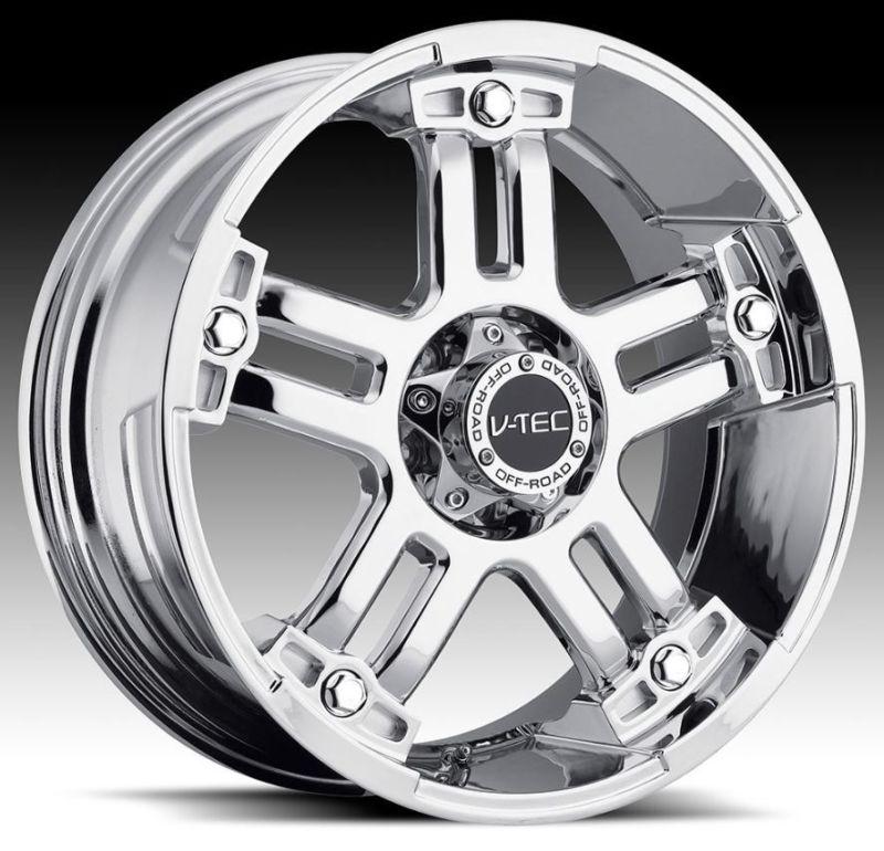 20" v-tec 394 warlord 6x5.5 escalade avalanche qx56 chrome wheels rims free lugs