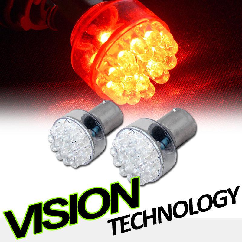 2pc red 1156 ba15s socket 24 t25 led rear turn signal light bulbs 89 97 s25 p21w