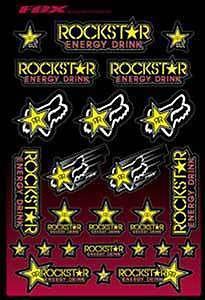 Fox racing decal mx motocross rockstar sticker kit monster kawasaki 14503-000