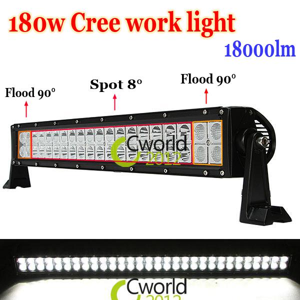 18000lm 180w cree led spot flood combo work light bar for 4wd brighter 120w/120w