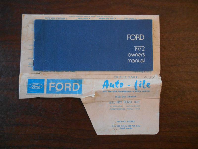 1972 ford ltd fullsize owner's manual with sleeve