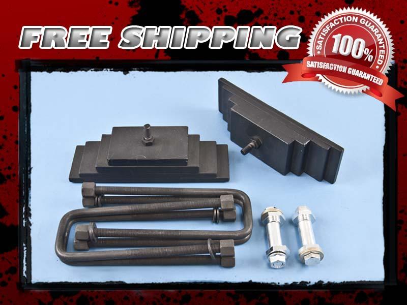 Carbon steel lift kit front 2" block u-bolt 4x4 4wd w/ camber kit