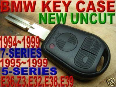 New bmw rubber keyless entry remote fob key shell case only,no remote guts e9