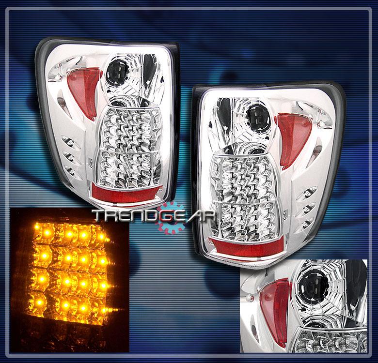 99-04 jeep grand cherokee altezza led tail brake lights lamps chrome 00 01 02 03