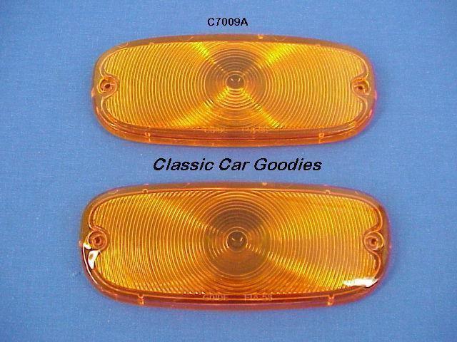 1958-1959 chevy truck amber park light lens (2) brand new!