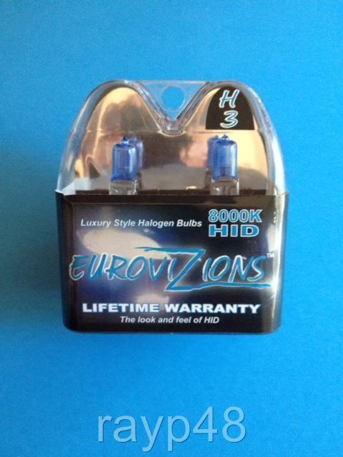 White/blue tint h3 xenon hid look foglights bulbs fog lights 8000k "new"