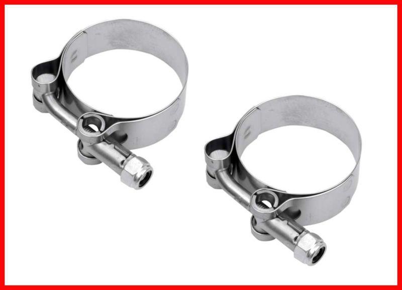 Honda magna shadow interceptor  muffler clamps - stainless steel - pair - 1.75"