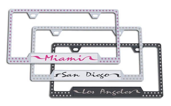 License2bling swarovski crystals city license plate frames - 8425-117