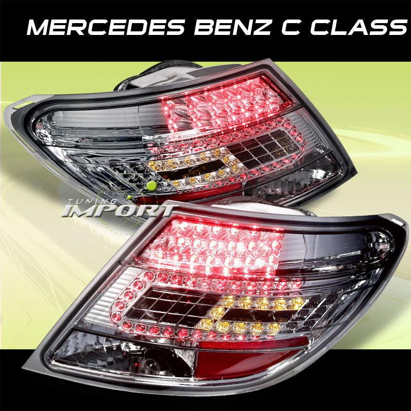 Mercedes 07-10 benz c class smoke led rear tail lights lamps left+right new