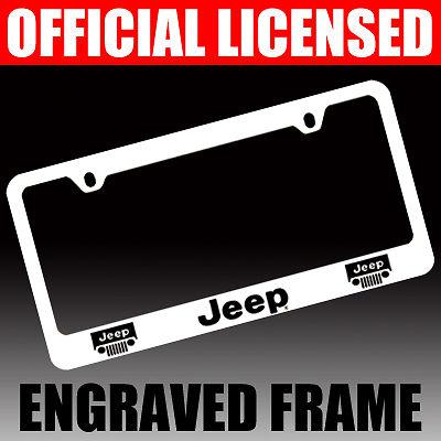 Jeep *jeep w/ logo* chrome license plate frame tag
