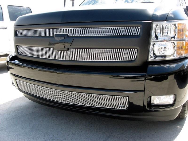 2007-2010 chevy silverado 1500 grillcraft silver grille mx-series 3pc grill set