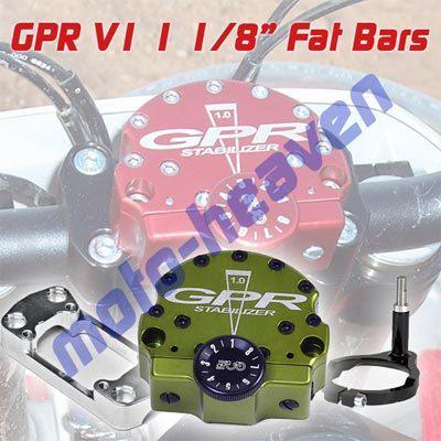 Gpr v1 steering damper kawasaki kx250 07-08 1 1/8" fat bars 4001-0009 green