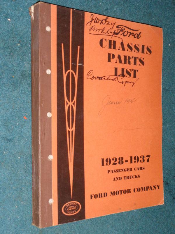 1928-1937 ford car / truck chassis parts catalog / original parts book 36 35 34+