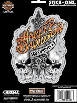 Harley davidson two skull tribal vinly  decal