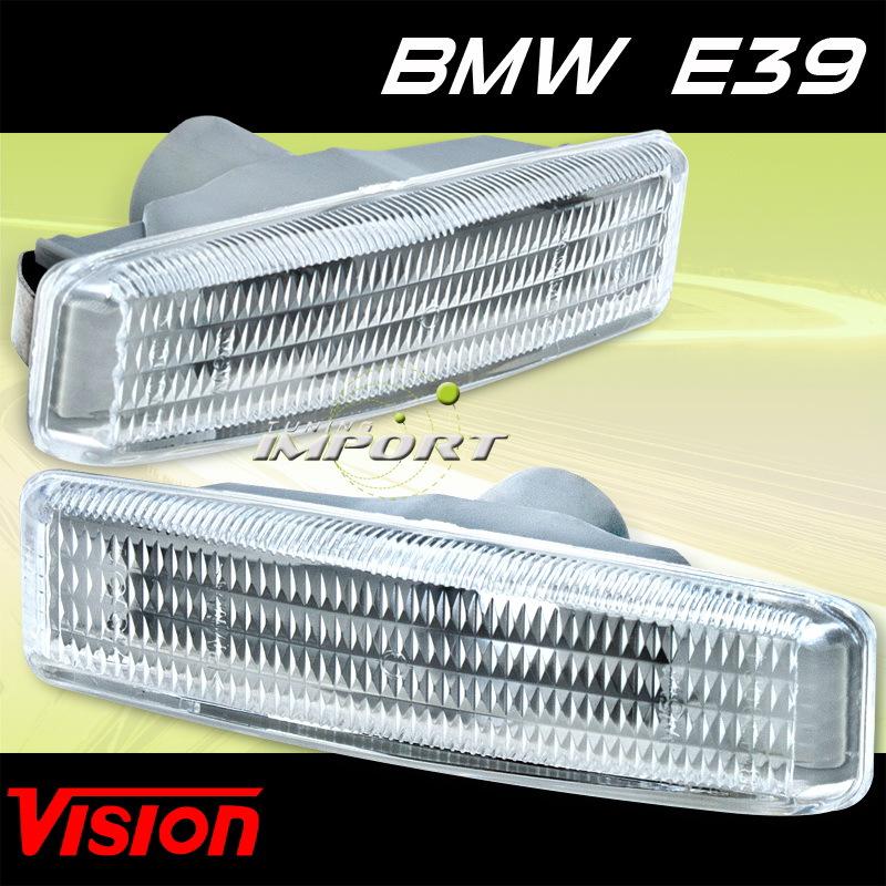 Bmw 00-05 m5 vision pair clear side marker signal lights lamps set new 01 02 03