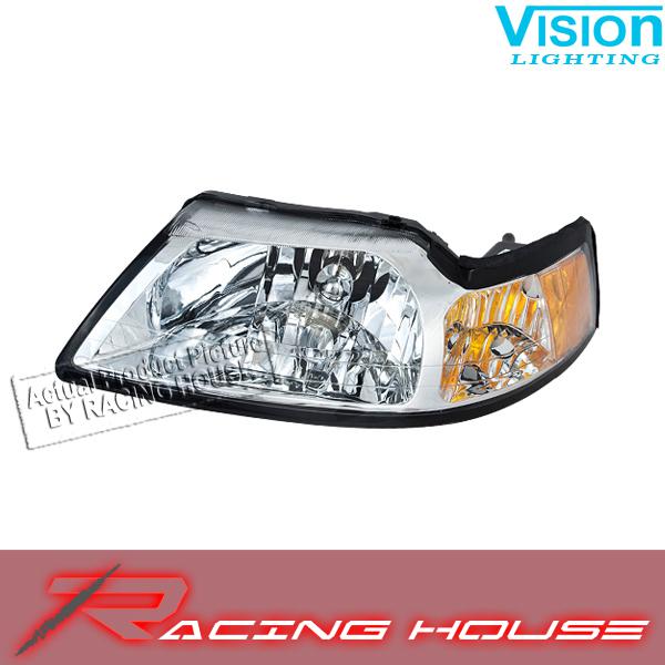 L/h headlight driver side lamp kit unit replacement 1999-00 ford mustang gt