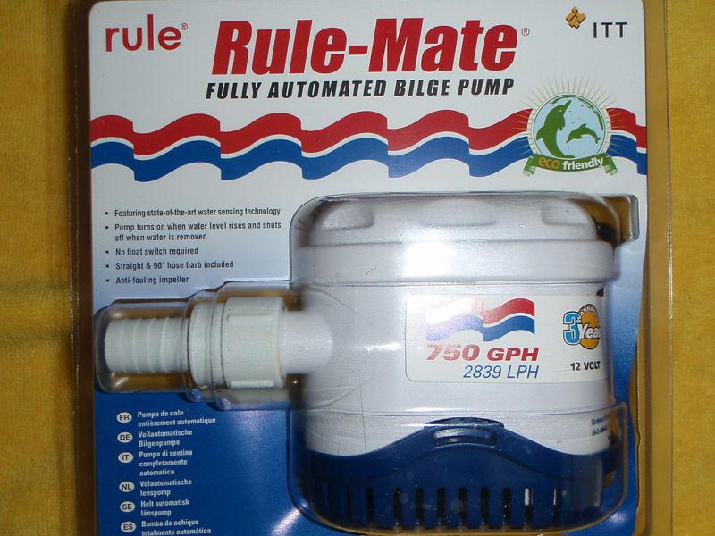 Bilge pump automatic rule mate auto bilgepump rm750a24 24 volt 750 gph marine 