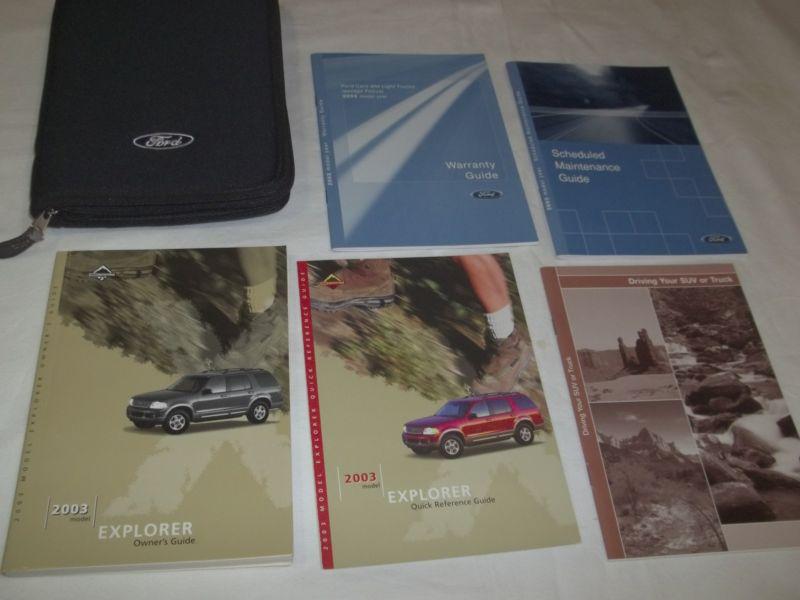 2003 ford explorer owner manual 6/pc.set & black ford zippered factory case.