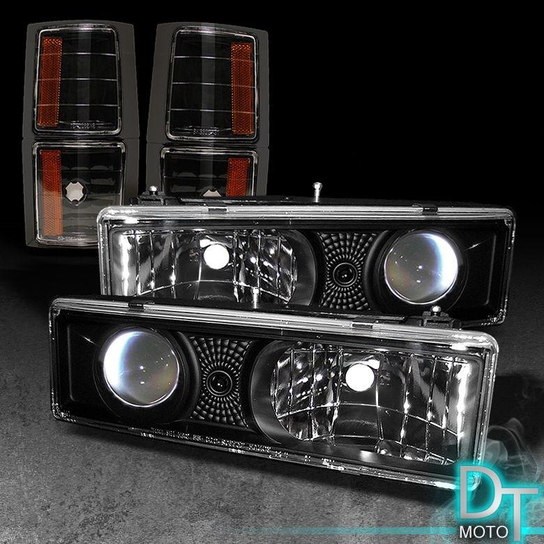 94-98 gmc yukon sierra suburban fullsize projector headlights+corner signal lamp