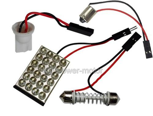 New t10 24 led car white lamp bulb adapt interior dome map festoon base 018