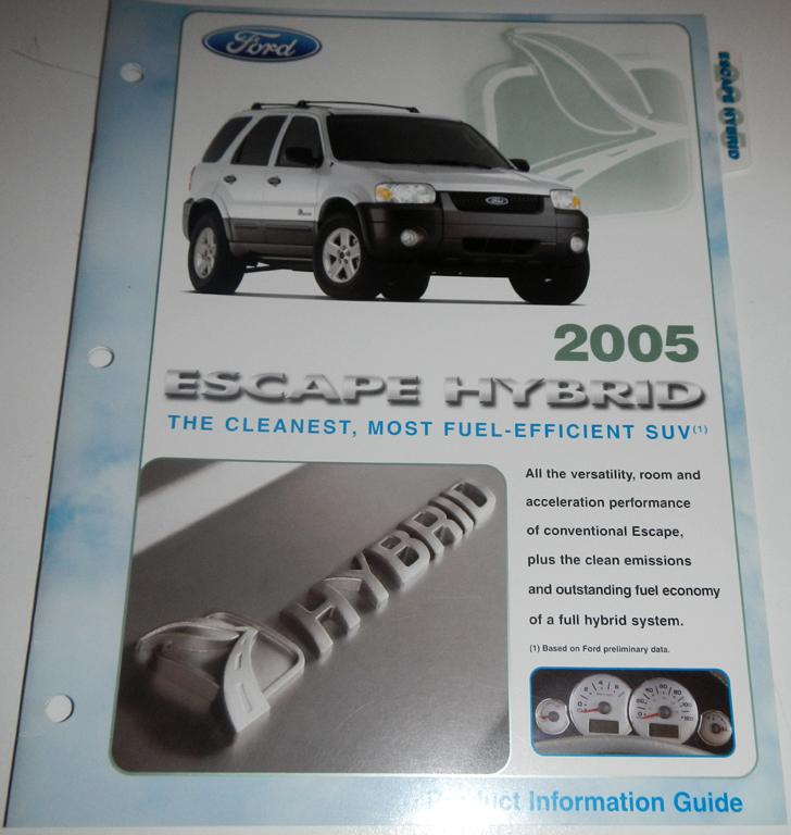 2005 ford escape hybrid product information guide brochure