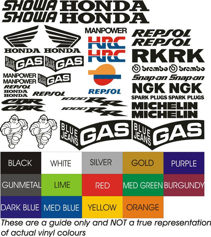 Iooorr cbr race motorcycle decals stickers