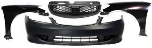 Front bumper cover + left & right fender set + grill insert auto body kit 4pcs